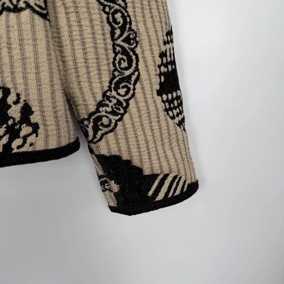 Vintage Womens Abstract Mixed Media Fine European Reversible Tapestry Jacket Med - Picture 3 of 11